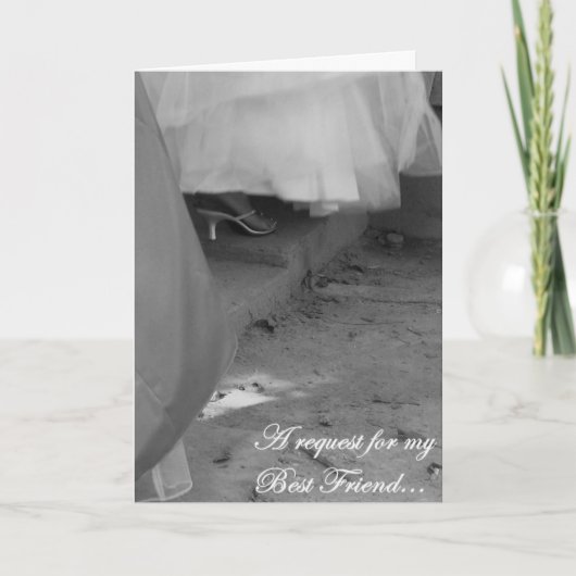 Carte de demande élégante "Meilleur Ami, Maid of H (Devant)