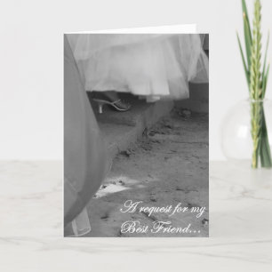 Carte de demande élégante "Meilleur Ami, Maid of H