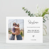 Carte de demande élégante pour être ta demoiselle (Debout devant)