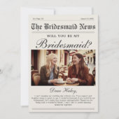 Carte de demande en demoiselle d'honneur dans un j (Devant)