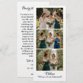 Carte de demande en mariage avec 3 photos de demoi (Devant / Derrière)