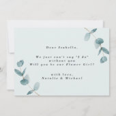 Carte de demande en mariage Fille Fleur avec feuil (Dos)