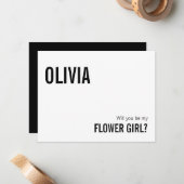 Carte de demande en mariage pour fille aux fleurs  (Devant/Arrière en situation)