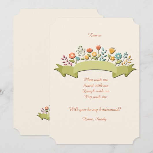 Carte de demande Fleurs et Carbone (Devant / Derrière)