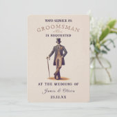 Carte de demande Gand Groomsman vintage (Debout devant)