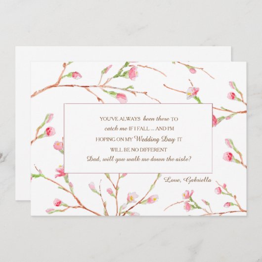 Carte de demande Mariage Spring Buds (Devant / Derrière)