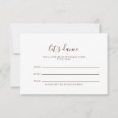 Carte de demande minimaliste Brown Mariage blanc (Devant)