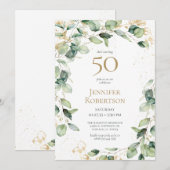 Carte de demande pour 50e anniversaire avec eucaly (Devant / Derrière)