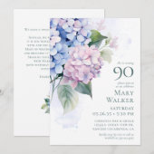 Carte de demande pour 90e anniversaire avec hydran (Devant / Derrière)