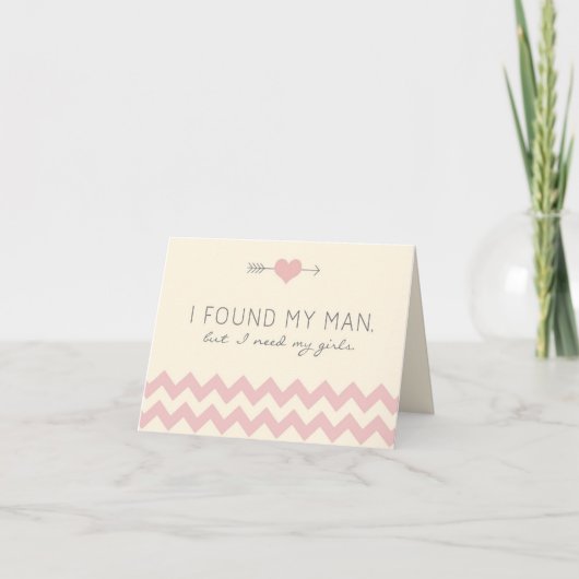 Carte de demande pour fille Chevron crème et rose (Devant)