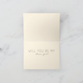 Carte de demande pour fille Chevron crème et rose (Intérieur)