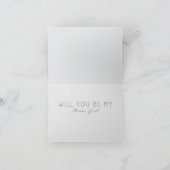 Carte de demande pour fille Chevron Gris et Rose (Intérieur)