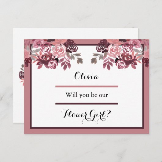 Carte de demande pour fille de Rose roux de Bourgo (Devant / Derrière)