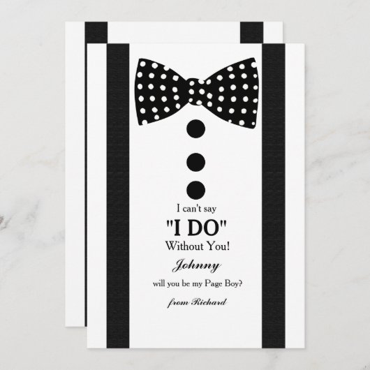 Carte de demande pour un page (Devant / Derrière)