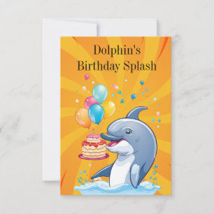 Carte de démarrage pour l'anniversaire du dauphin
