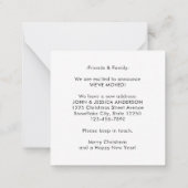 Carte de déménagement de vacances de Noël Déménagé (Dos)