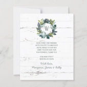 Carte de déménagement Rustique Verdure Wreath Wood (Dos)