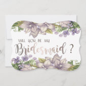 Carte de demoiselle d'honneur à fleurs aquarelle C (Devant)