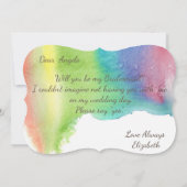 Carte de demoiselle d'honneur à fleurs éclaboussée (Dos)