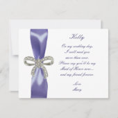 Carte de Demoiselle d'Honneur à l'Arc Bleu Violet (Devant)