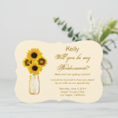 Carte de demoiselle d'honneur avec pot de fleurs j (Debout devant)