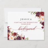 Carte de Demoiselle d'Honneur Bourgogne (Devant)