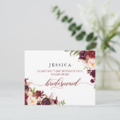 Carte de Demoiselle d'Honneur Bourgogne (Debout devant)