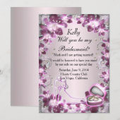 Carte de demoiselle d'honneur chic et tendance à f (Devant / Derrière)