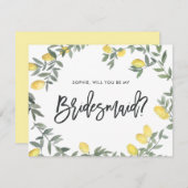 Carte de demoiselle d'honneur Couronne de citron a (Devant / Derrière)