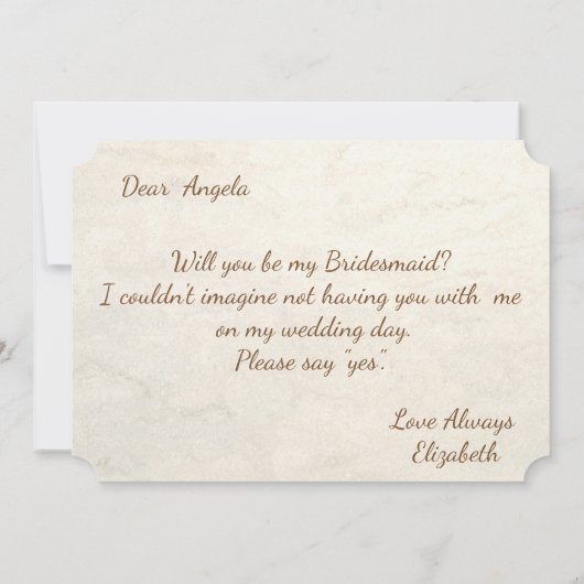 Carte de demoiselle d'honneur de flamants tropicau (Dos)