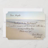 Carte de demoiselle d'honneur de mariage à la plag (Dos)
