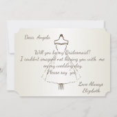 Carte de demoiselle d'honneur de mariage à la plag (Dos)