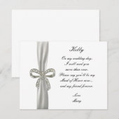 Carte de demoiselle d'honneur de mariage à l'arc d (Devant / Derrière)