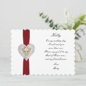 Carte de demoiselle d'honneur de mariage en dentel (Debout devant)