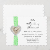 Carte de demoiselle d'honneur de mariage en dentel (Devant / Derrière)