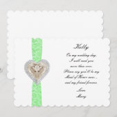 Carte de demoiselle d'honneur de mariage en dentel (Devant / Derrière)