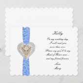 Carte de demoiselle d'honneur de mariage Licorne B (Devant / Derrière)