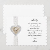 Carte de demoiselle d'honneur de mariage Licorne e (Devant / Derrière)