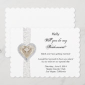 Carte de demoiselle d'honneur de mariage Licorne e (Devant / Derrière)