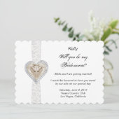 Carte de demoiselle d'honneur de mariage Licorne e (Debout devant)