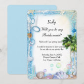 Carte de demoiselle d'honneur de mariage tropical  (Devant / Derrière)