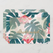 Carte de demoiselle d'honneur de plage tropicale à (Devant / Derrière)