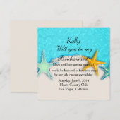 Carte de demoiselle d'honneur d'été de plage Prett (Devant / Derrière)