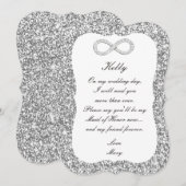 Carte de Demoiselle d'Honneur Diamant Pailleté Arg (Devant / Derrière)