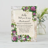 Carte de demoiselle d'honneur en Hydrangea Violet  (Debout devant)