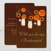 Carte de demoiselle d'honneur en pots de mason ora (Devant / Derrière)