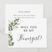 Carte de demoiselle d'honneur Eucalyptus (Devant / Derrière)