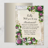 Carte de demoiselle d'honneur Fleur d'hydrangea vi (Devant / Derrière)