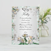 Carte de Demoiselle d'Honneur Fleurie Blanche Élég (Debout devant)