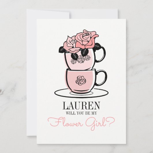 Carte de demoiselle d'honneur fleuriste avec thème (Devant)